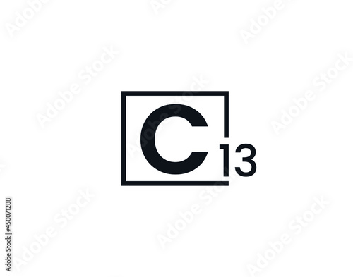 C13, 13C Initial letter logo photo