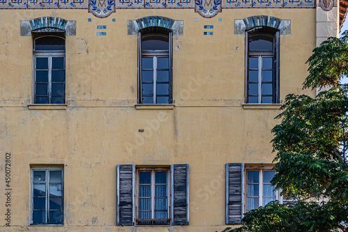 facade in the streets of downtown Ajaccio, Corsica