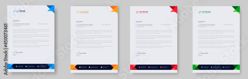 corporate modern letterhead design template with yellow, blue, green and red color. creative modern letter head design template for your project. letterhead, letter head, Business letterhead design.