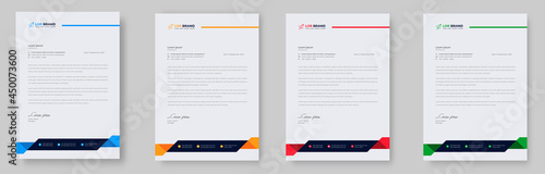 corporate modern letterhead design template with yellow, blue, green and red color. creative modern letter head design template for your project. letterhead, letter head, Business letterhead design.