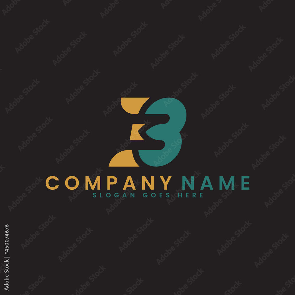 B3 letter logo. Simple and modern. Suitable for any industry. B3 letter logo. Simple and modern. Suitable for any industry.