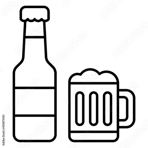 beer bottle and mug