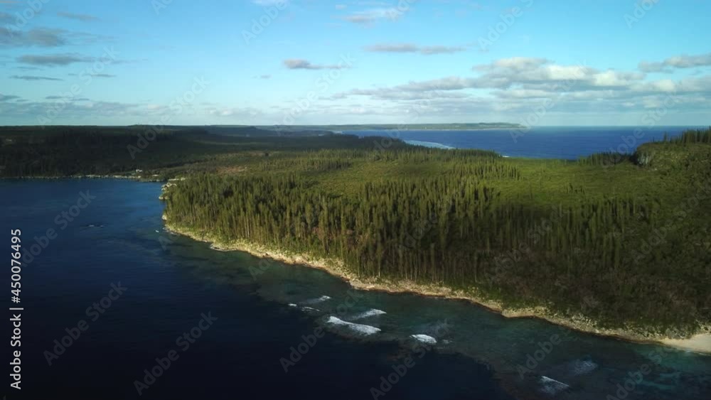 Aerial: Cap Wabao in New Caledonia, beautiful secluded beaches and trees Aerial: Cap Wabao in New Caledonia, beautiful secluded beaches and trees