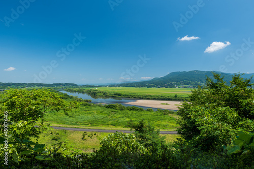 平泉 高館からの北上川の眺め 8月