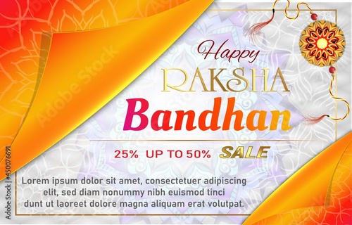 Rakhi Festival sale background design with Rakhi Bandhan illustration