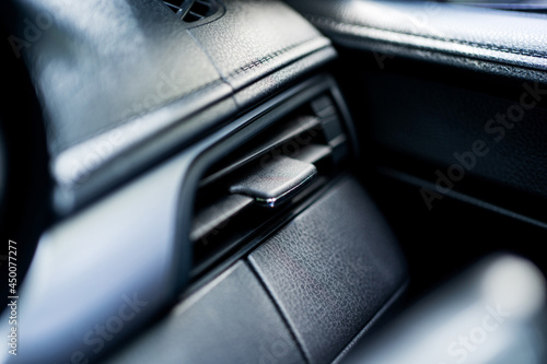 Car interior background. Air conditioner in car.