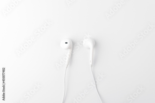 earphones for mobile phone on a white background © 희연 황