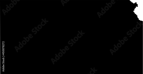 Simple black vector map of the Federal State of Kansas, USA