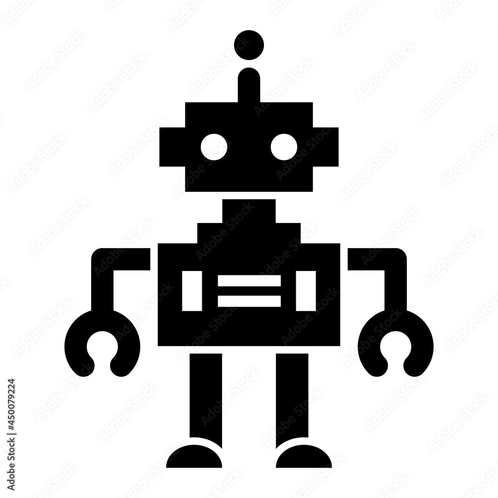 Vector Robot Glyph Icon Design Vector Robot Glyph Icon Design
