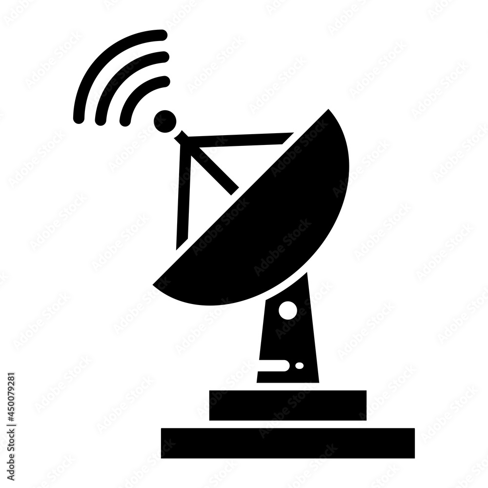 Vector Satellite Dish Glyph Icon Design Vector Satellite Dish Glyph Icon Design