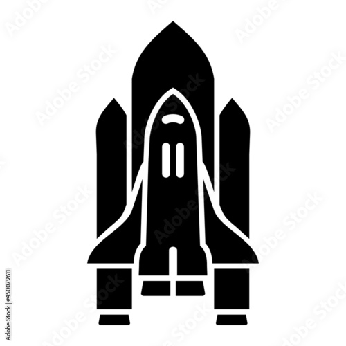 Vector Space Shuttle Glyph Icon Design