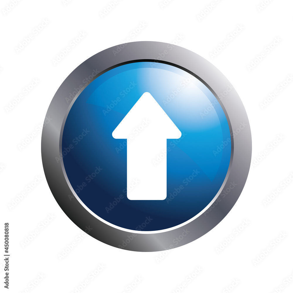 Blue circle vector button with upload icon. Blue circle vector button with upload icon.