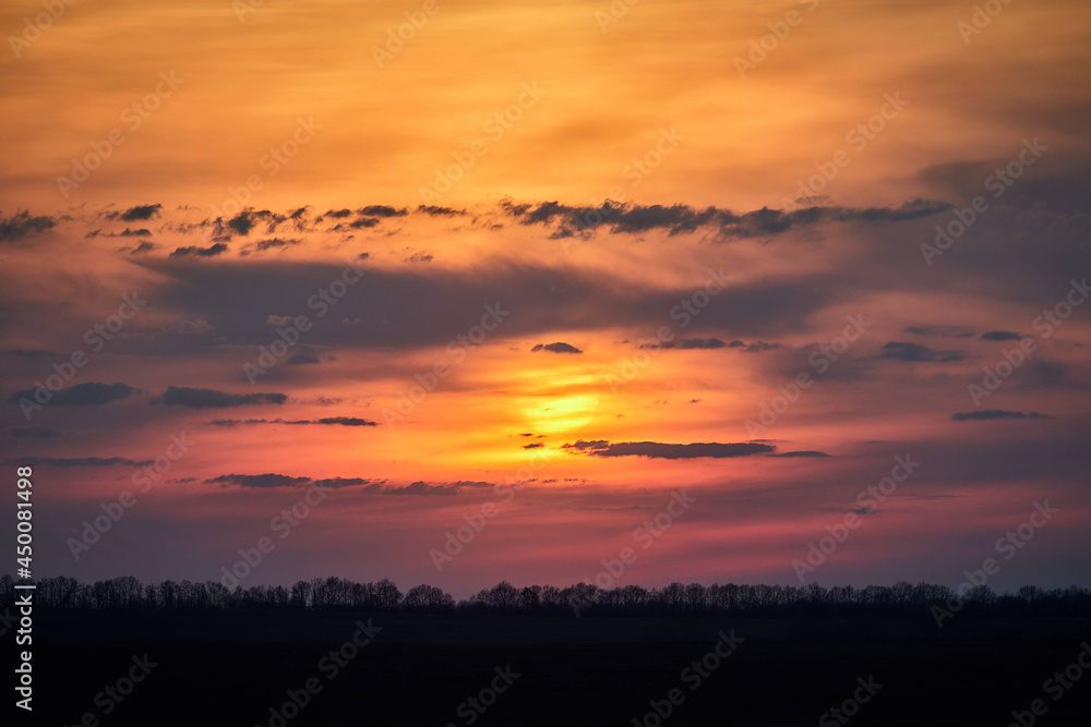 sunset in the sky, sunset in the clouds, sunset landscape