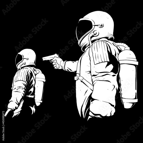 Always Has Been Sus Astronauts Among the Stars  Illustrated Cartoon Drawing