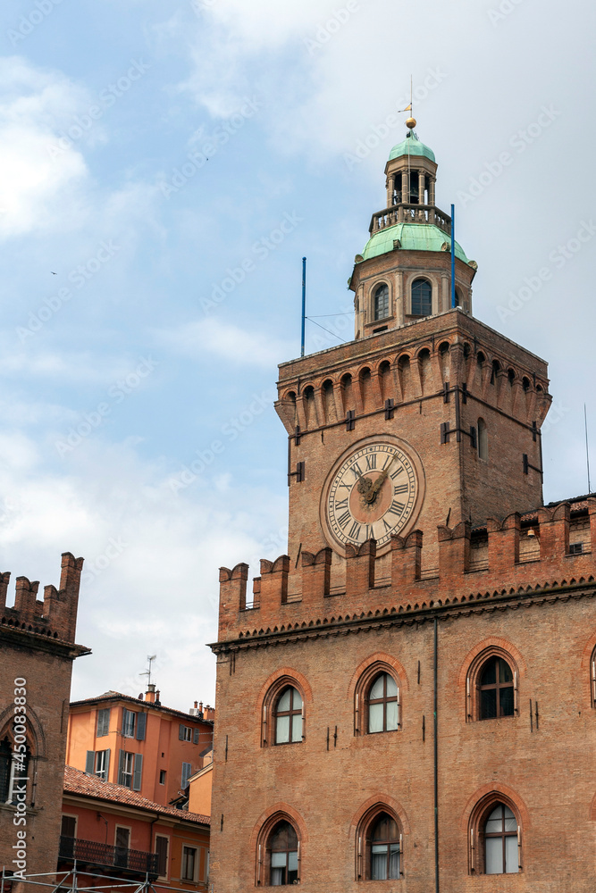 Palazzo Comunale in Bologna on a summer day