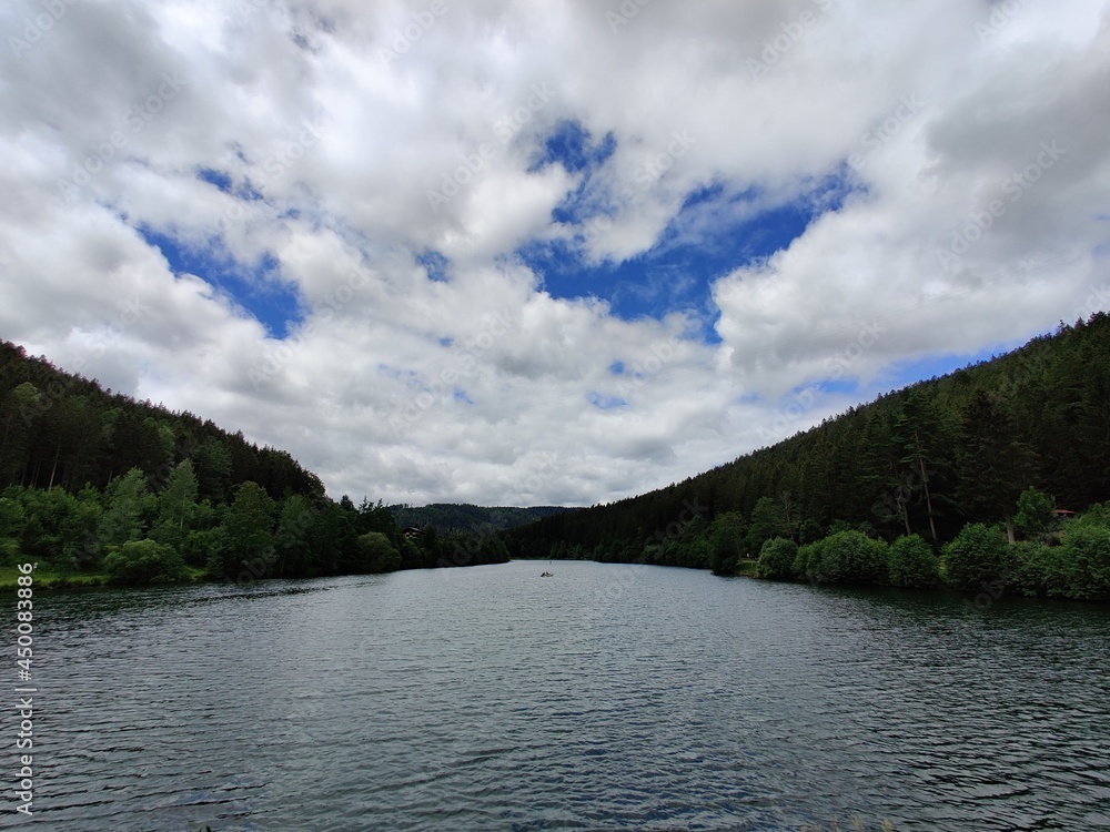 Schwarzenbachtalsperre beautiful lake in the Black Forest in Germany in summer