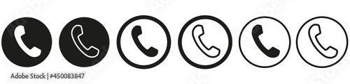 SYMBOLE TÉLÉPHONE ROND NOIR