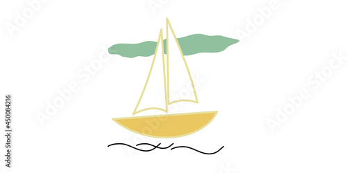 Classic Vintage Retro Sailboat Logo Design for Transportation. Classic Sailboat Logo Design for Transportation. Classic Sailboat Logo Concept.