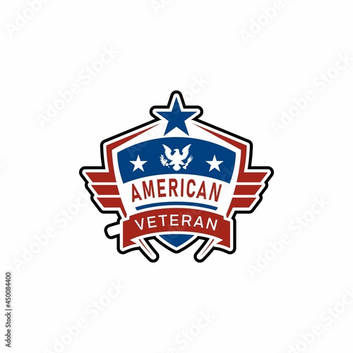 American Flag Emblem Wings logo design