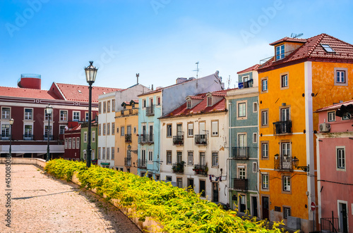 Beautiful panoramic view of  old district Alfama  Lisbon  Portugal