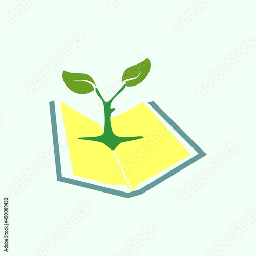 tree with leaves and book concept