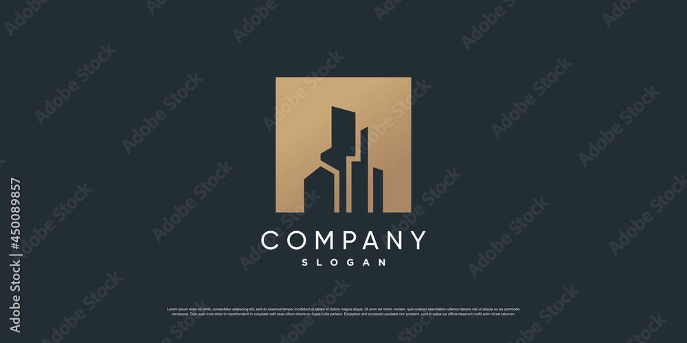 Building logo with golden and line style Premium Vector part 2 Stock ...