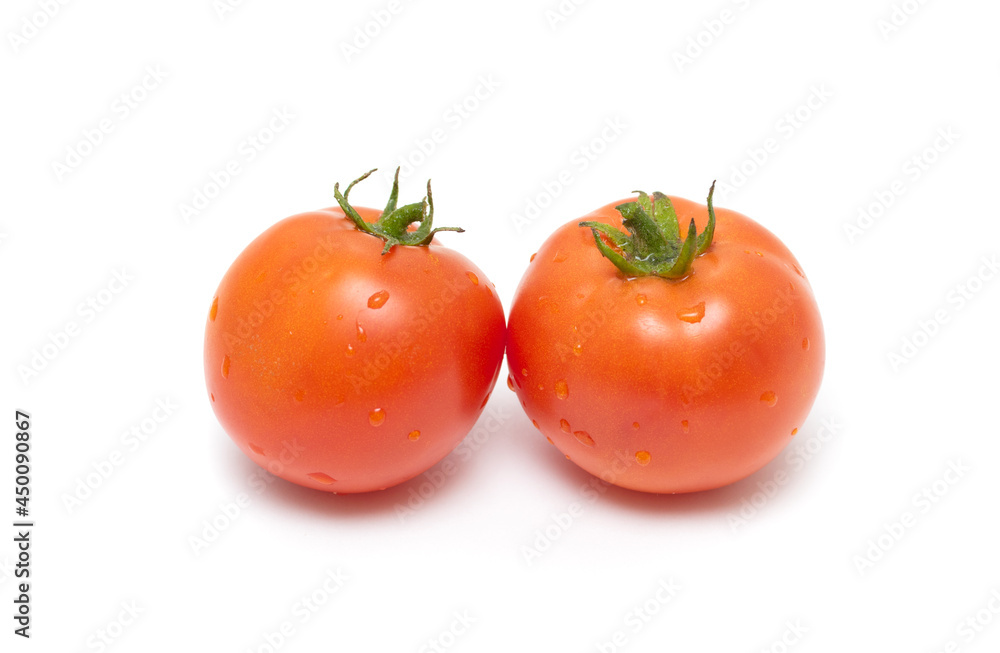 Red ripe tomato isolated on white background. Red ripe tomato isolated on white background.