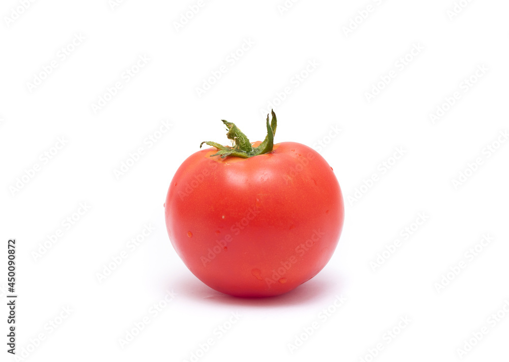 Red ripe tomato isolated on white background. Red ripe tomato isolated on white background.