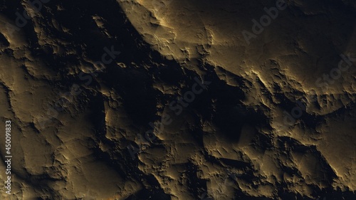 abstract cosmic texture, top view of alien planet