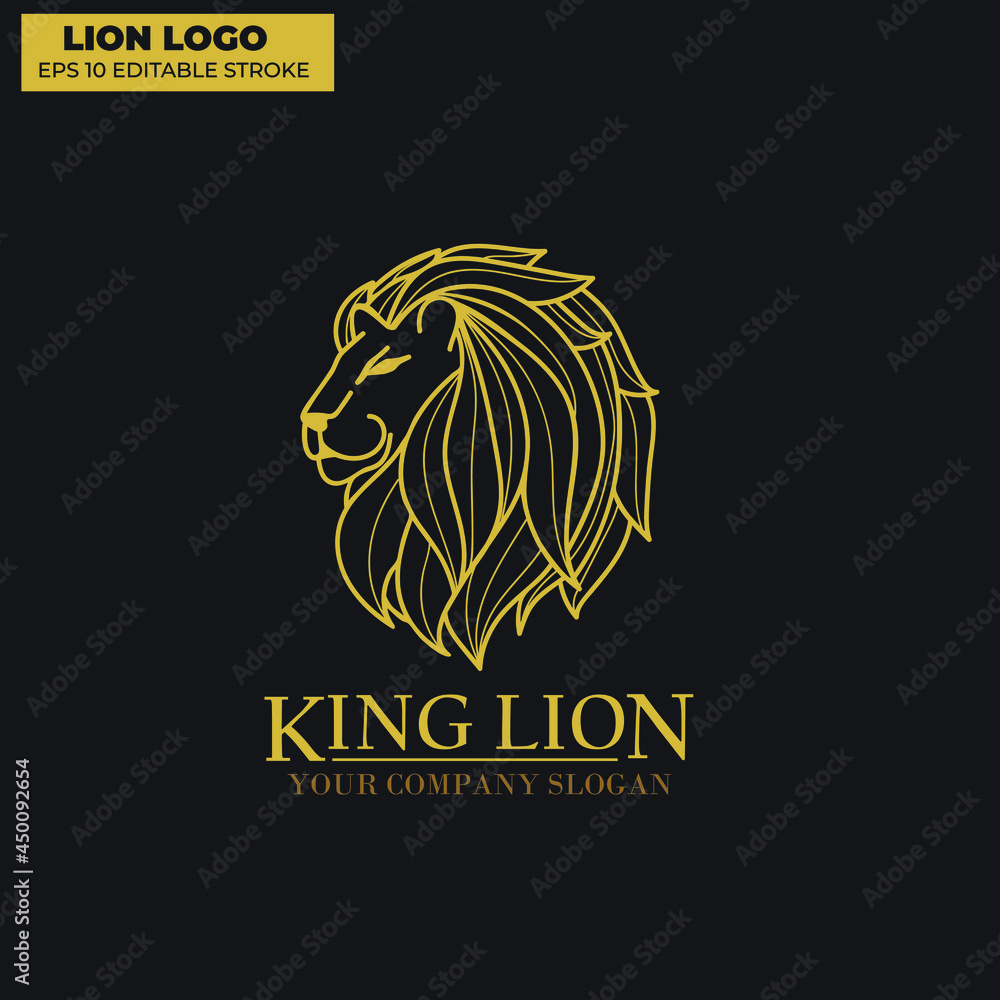 Elegant Lion Logo Vector Desgin for Business, Company, and Icon. EPS 10 Editable Stroke
