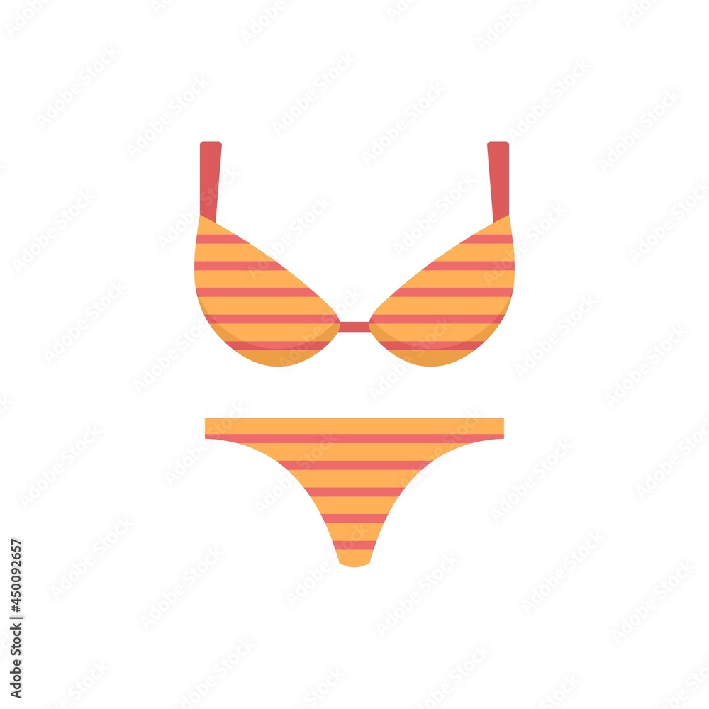Hot girl swimsuit icon flat isolated vector Hot girl swimsuit icon flat isolated vector