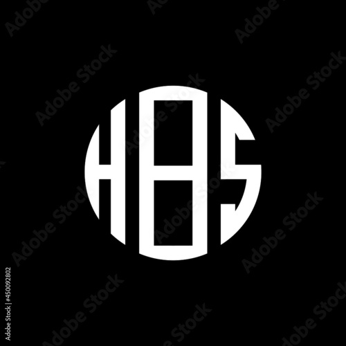 HBS letter logo design. HBS modern letter logo with black background. HBS creative  letter logo. simple and modern letter HBS logo template, HBS circle letter logo design with circle shape. HBS   photo
