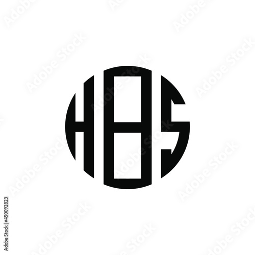 HBS letter logo design. HBS modern letter logo with black background. HBS creative  letter logo. simple and modern letter HBS logo template, HBS circle letter logo design with circle shape. HBS   photo