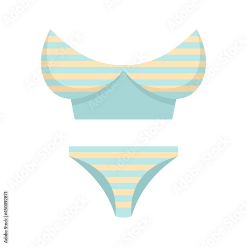 Elastic swimsuit icon flat isolated vector