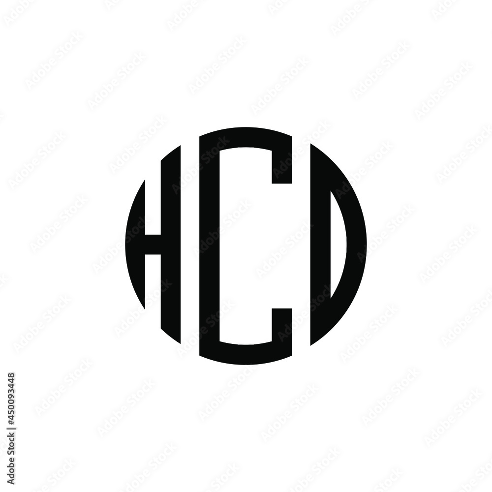 Vecteur Stock HCD letter logo design. HCD modern letter logo with black