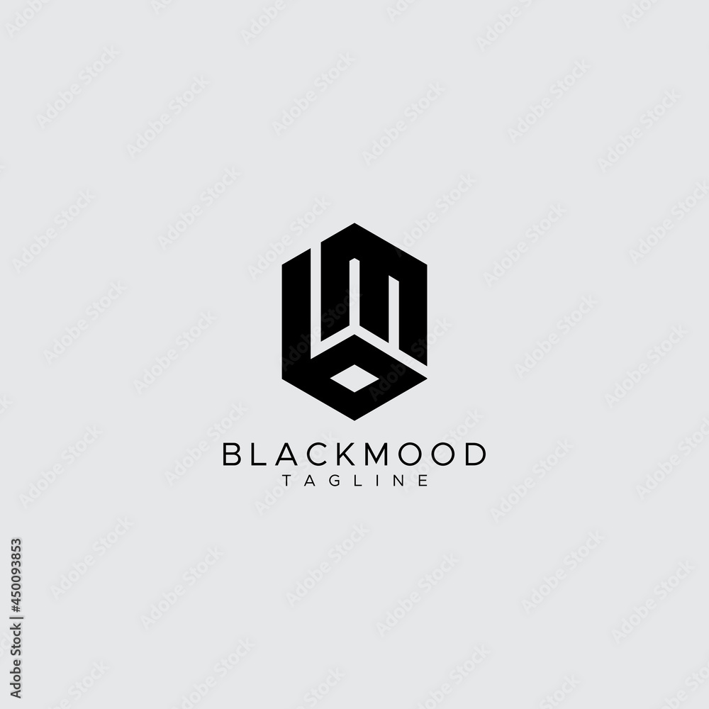 Fototapeta premium Unique and creative modern BM letter logo design icon vector illustration.