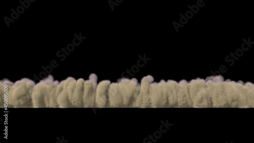 The sand storm hit the camera. Front view with alpha.