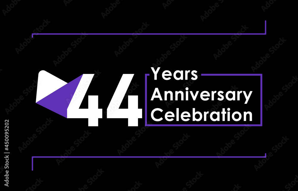 44 Years Anniversary Celebration Vector Template Design 44 Years Anniversary Celebration Vector Template Design