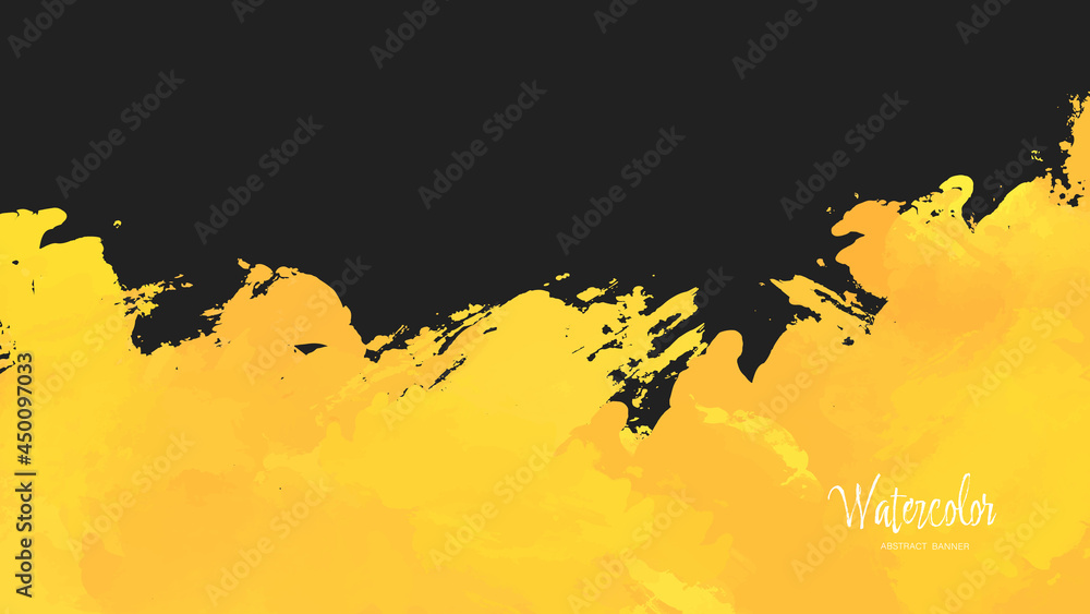 Fototapeta premium Black and Yellow abstract background with grunge texture. Vector illustration 