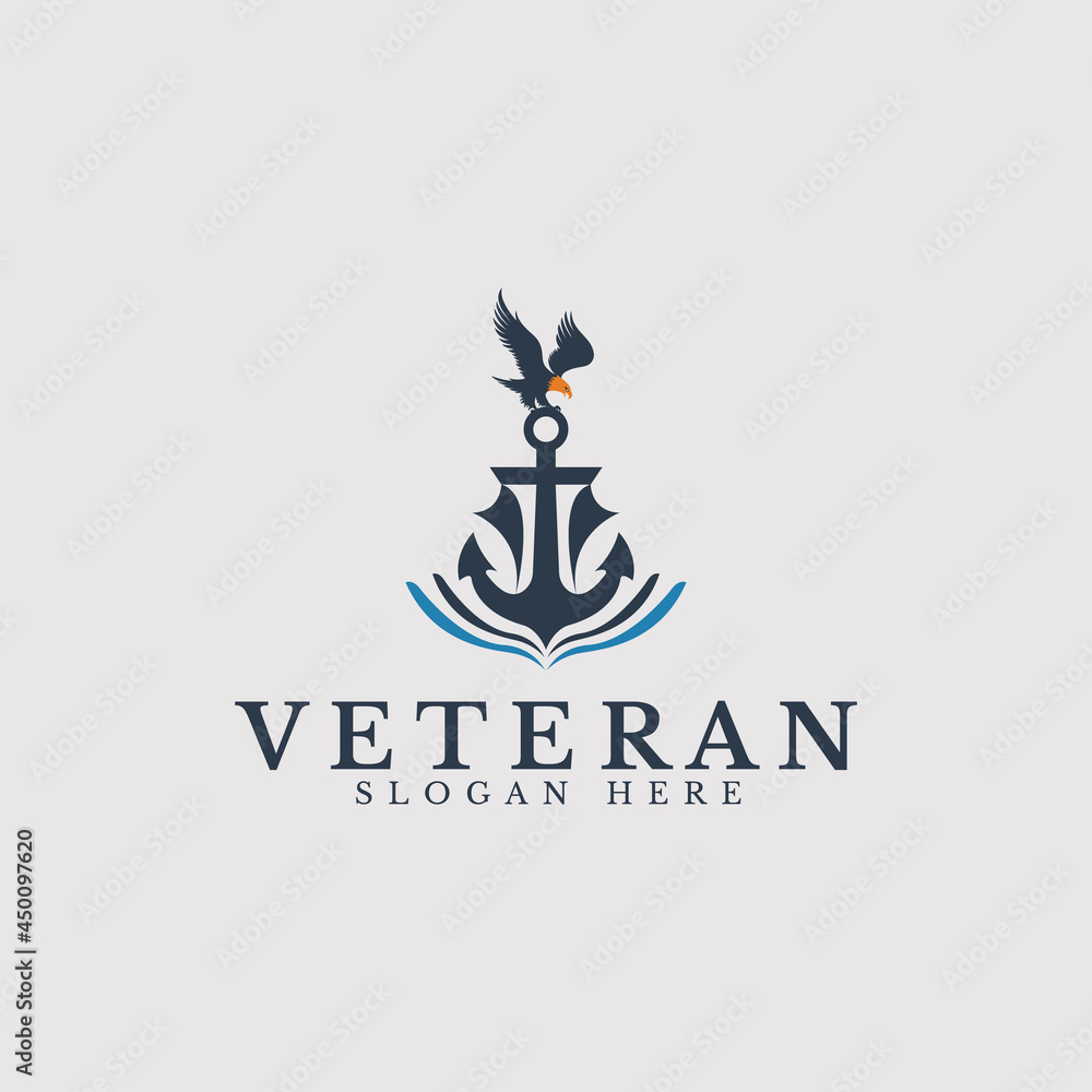 Fototapeta premium Anchor Eagle Logo. Suitable for business transportation, travel, cargo, veterans, navy etc.