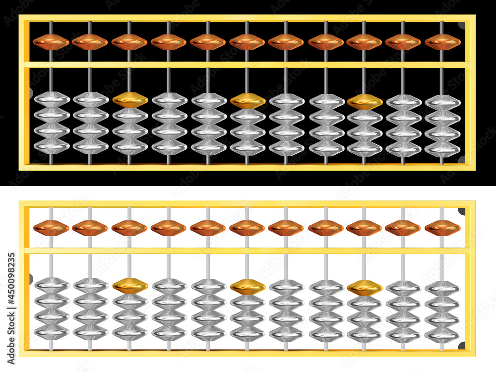 Popular ancient abacus or calculator.3d illustration.