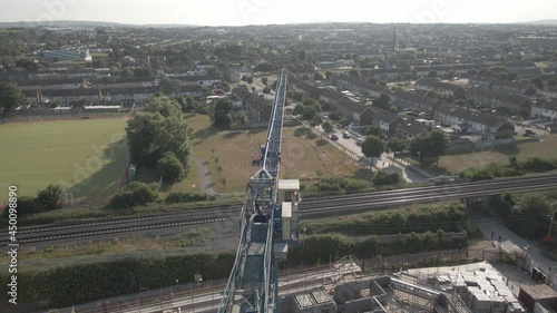 Aerial View Of A Construction Crane At The Housing Development Site In Balbriggan, Ireland. photo