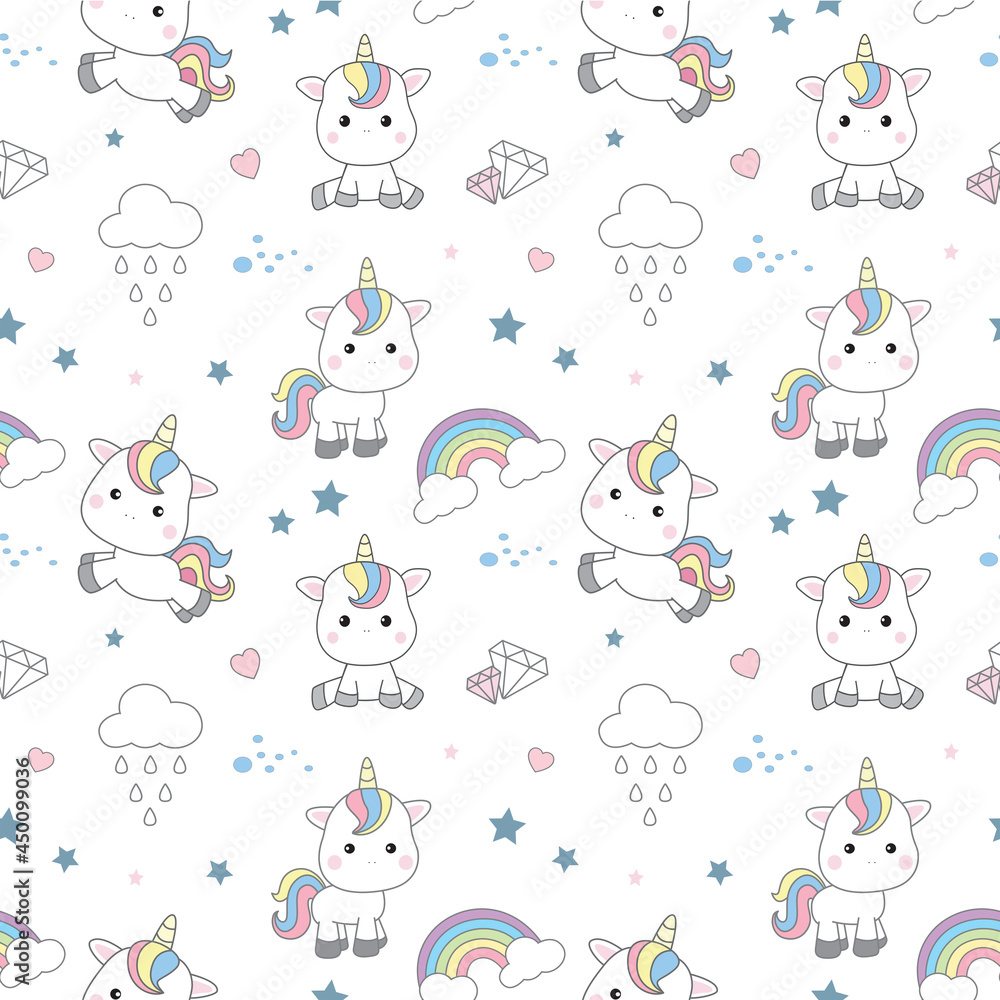 unicorn vector pattern. vector illustration.