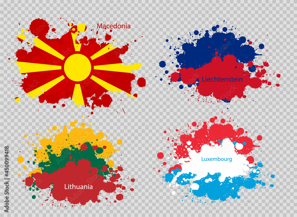 paint spot of flag en transparent background. Vector illustration