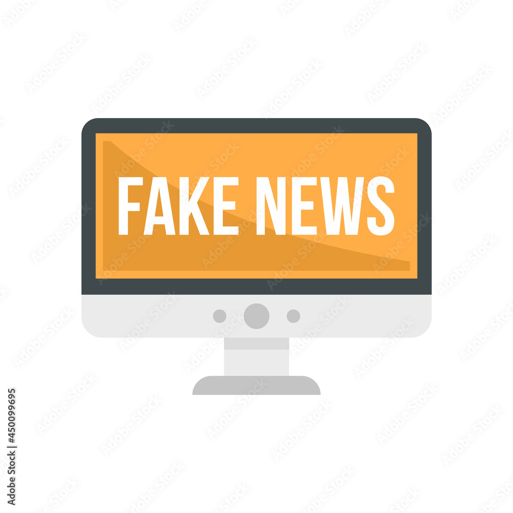 Web online fake news icon flat isolated vector Web online fake news icon flat isolated vector