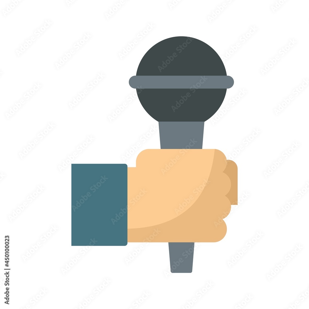 Fake news street microphone icon flat isolated vector