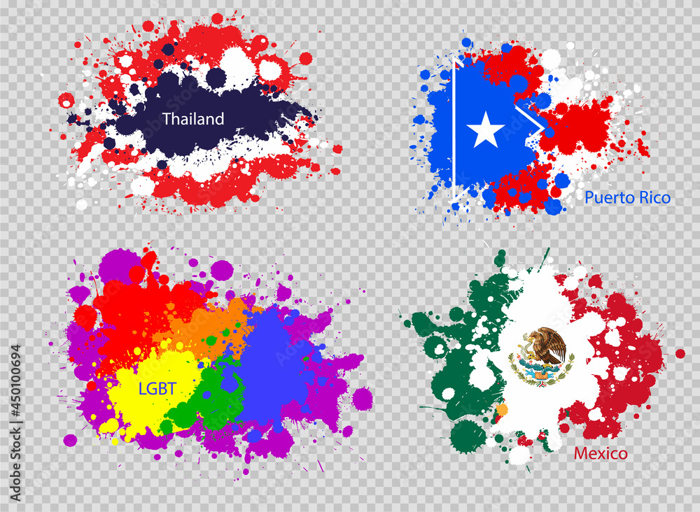 paint spot of flag en transparent background. Vector illustration paint spot of flag en transparent background. Vector illustration