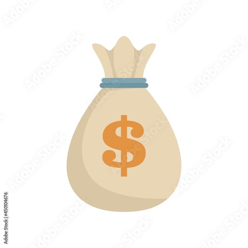 Money bag icon flat isolated vector