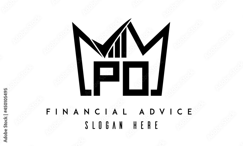 PO financial advice creative latter logo