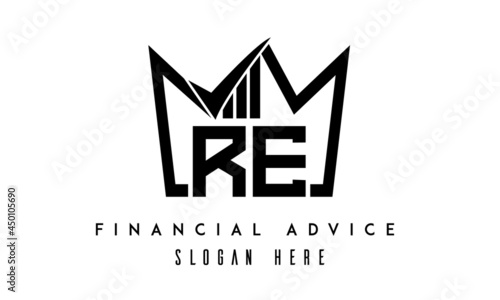 RE financial advice creative latter logo